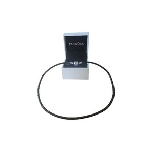 Pandora Black Leather Bracelet with Silver Clasp